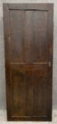 An 18th century country oak hall or pantry cupboard, full height of panelled construction. H.182 W.
