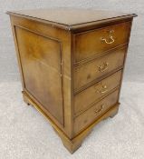 A Georgian style yewwood filing cabinet. H.80 W.54 D.69cm