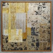 Hugo de Soto (b.1928), mixed media on board, abstract composition, signed and dated, titled to the
