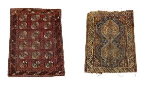 A small Bokhara rug L.145 W.104cm along with a similar Shirvan. L.148 W.115cm