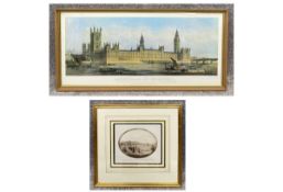 'The New Palace at Westminster', a framed and glazed lithograph of The Houses of Parliament,