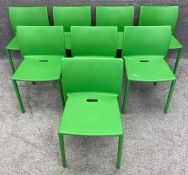 A set of eight stacking moulded 'Air Chairs' designed by Jasper Morrison for Magis with maker's