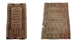 Two small Persian rugs. L.133 W.68cm. L.142 W.103cm