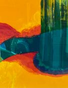 Charlotte Cornish (b.1967), A large abstract silkscreen print titled 'Through Deerbolts Wood'.