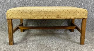 A Georgian style beech framed footstool ottoman. H.39 W.81 D.59cm