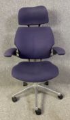 A Humanscale Freedom high backed office desk chair. H.116cm