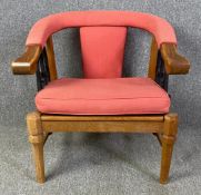 A contemporary oak tub armchair in the 19th century style. H.69 W.72 D.66cm