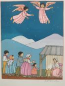 Tomie de Paola (1934-2020), watercolour and ink on paper; The Nativity, signed. H.36 W.26cm.
