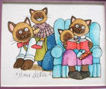 Tomie de Paola (1934-2020), watercolour and ink on paper; Pajamas for Kit, signed. Framed and