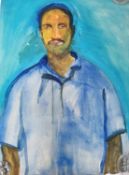 Jeff Hoare (1923-2019) Chelsea School of Art, a watercolour portrait, man with moustache,