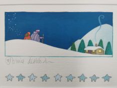 Tomie de Paola (1934-2020), watercolour and tempera on paper; from the artist's book of christmas