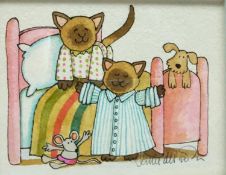 Tomie de Paola (1934-2020), watercolour and ink on paper; Pajamas for Kit, signed with label to