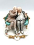 A signed and hand painted Italian porcelain figure titled 'The Gossips', by Guiseppe Cappe for