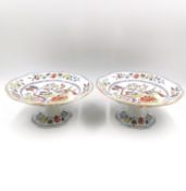 A pair of early 19th century Masons Ironstone 'Flying Bird' pattern china comports, with hand