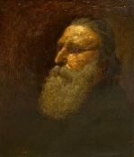 A 19th century oil on canvas, portrait of a gentleman, monogrammed and dated 1884, in an ebonised