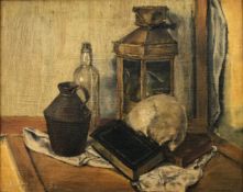 A framed oil on canvas, still life composition, signed Geoffrey Shaw. W.38 H.33 (frame) / W.28 H.