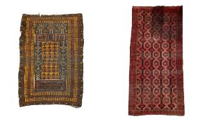 Two small Eastern rugs. L.148 W.95cm - L.183 W.87cm