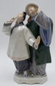 A Royal Copenhagen porcelain figure group, the emperor and the nightingale, with marks to the