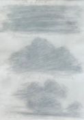 In the manner of Constable, pencil and watercolour cloud studies. Window mounted, framed and glazed,