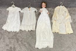 An S.F.B.J. Paris 236, partially jointed antique bisque doll with real hair and maker's mark,