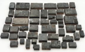 A collection of 49 mahogany backed printing blocks with images of antique furniture. W.12 H.17cm (