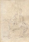 After Jean-Baptiste Greuze (1725-1805), an 18th century pencil study of an aristocratic lady, from