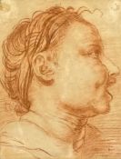 After Andrea del Sarto (1486-1530), an indistinctly signed old master style red chalk portrait of