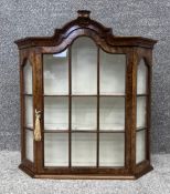 A 19th century Dutch burr elm wall mounted cabinet. H.65 W.60 D.19cm