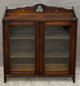 A 19th century walnut wall hanging glazed bookcase. H.76 W.72 D.19cm