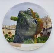 A limited edition Jeff Koons Split Rocker porcelain plate. Signed in plate to the reverse, 0106 from