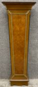 A continental walnut pedestal with ormolu mounts, inlaid with marquetry panels. H.113cm