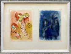 After Marc Chagall (1887-1985), two lithographs titled 'Ruth Gleaning', and 'Rehab and The Spies