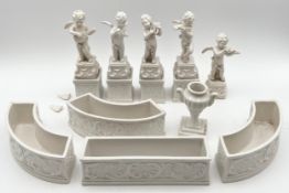 A collection of Italian neoclassical style miniature porcelain figures, etc. H.20cm (largest). (Some