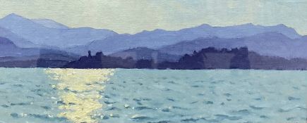 John Webster (1932-2020), oil on board; Against the Light, Puerto Pollenca, signed with gallery