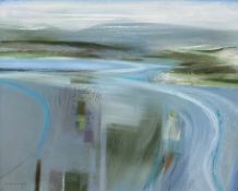 Fiona Millais (b.1960), acrylic on canvas; Ardnamurchan Tide, signed. Framed. H.61 W.71cm.