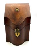 A Georgian mahogany knife box with a fitted interior. H.35 W.23 D.24cm.