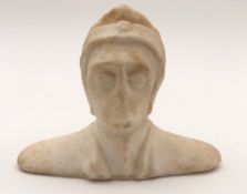 A small marble bust; Dante. H.12cm W.14cm.