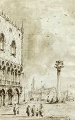 A 19th century ink and wash on paper study; St. Mark's Venice, indistinctly signed and inscribed.