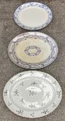 A collection of three 19th century serving plates, each marked to the base, W.55cm (largest).