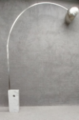 An Arco marble and brushed aluminium floor lamp by Achille and Pier Castiglioni for Flos. H.222 W.