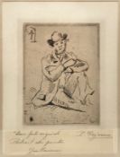 After Cezanne, framed and glazed etching on paper, Guillaumin au Pendu, signed and inscribed. H.42