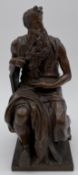 Manner of Ferdinand Barbedienne (1810-1892), a 19th century French bronze figure, seated Moses,