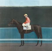 Bryan Organ (b.1935), a signed lithograph titled 'The Jockey: L. Piggot on a Horse' 1974. Signed
