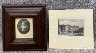 Two 19th century engravings; 'The New Mint on Tower Hill' by T.L. Busby after the drawing by G.