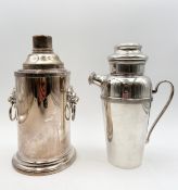 Two early 20th century silver plated cocktail shakers, one marked Asprey & Co. H.28cm.