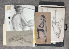 An artists portfolio belonging to Jocelyne Blair to include artist's proofs, life drawings, sketches