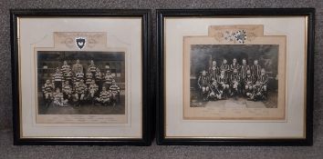 Two early 1920's signed Cambridge University photographs of collegiate rugby teams, headed with