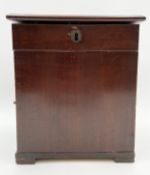 A late 19th century mahogany apothecary box with brass handles in almost complete condition;