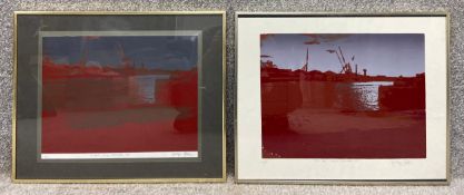 A pair of signed and dated silkscreen prints on paper by Jocelyne Blair titled 'At Rest - Lower