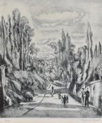 Hermine David (1886-1971), a framed and glazed etching; Sunday Walk in the Country, numbered and